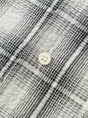 サッカー生地チェックキューバシャツ