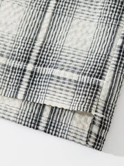 サッカー生地チェックキューバシャツ