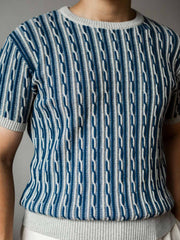 Cable Knitジャカード半袖Tシャツ