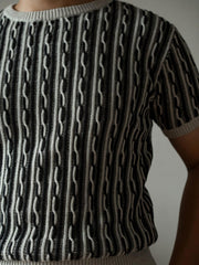 Cable Knitジャカード半袖Tシャツ