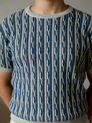 Cable Knitジャカード半袖Tシャツ