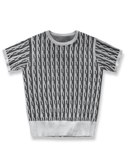 ケーブルニットジャカード半袖Tシャツ