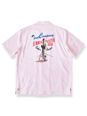 サボテン刺繍入り野球柄のハワイアンシャツ