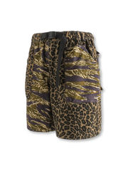 カモフラージュ×レオパードパッチワークカーゴショーツ全体像