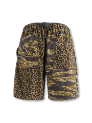 カモフラージュ×レオパードパッチワークカーゴショーツ全体像