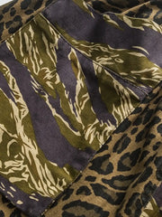 カモフラージュ×レオパードパッチワークカーゴショーツ