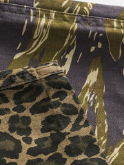 カモフラージュ×レオパードパッチワークカーゴショーツ