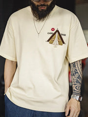 CAMP BASE ジップアップテント刺繍Tシャツ