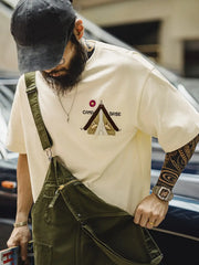 CAMP BASE ジップアップテント刺繍Tシャツ