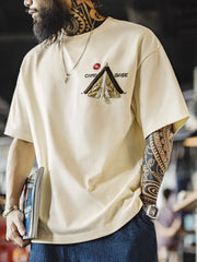 CAMP BASE ジップアップテント刺繍Tシャツ