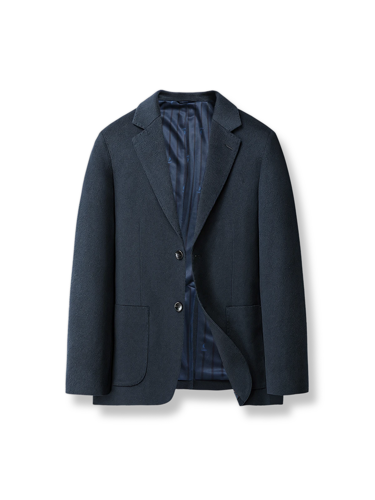 高級カシミア素材の折り返し襟スリムフィットテーラードジャケット。