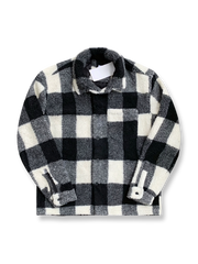 チェック柄フェイクウールジャケット