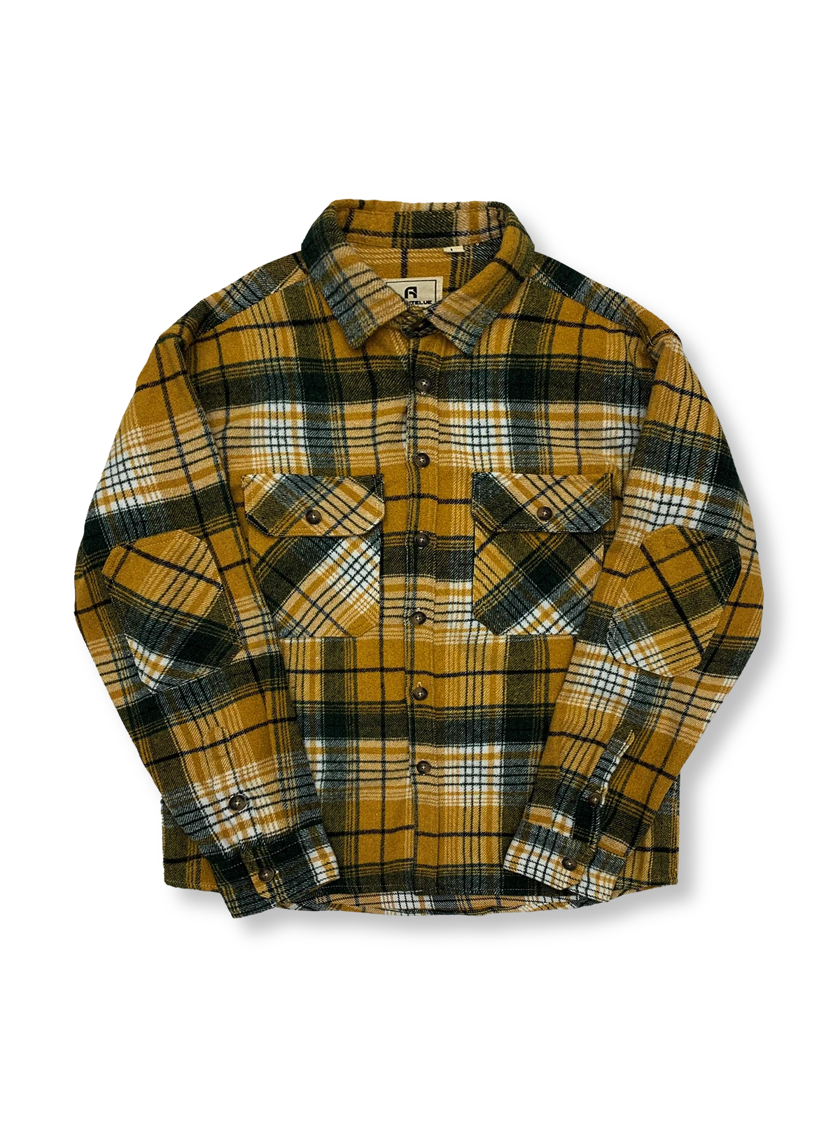厚手起毛フランネル素材のチェック柄シャツジャケット