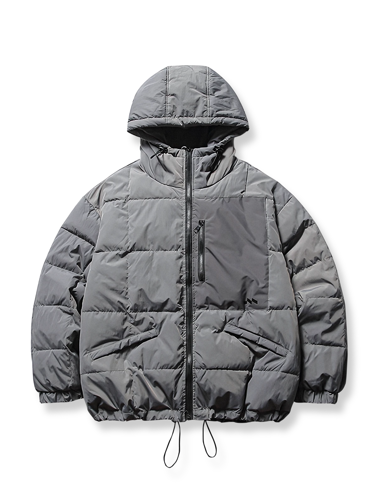 チェック柄フード付きダウンジャケットの製品イメージ