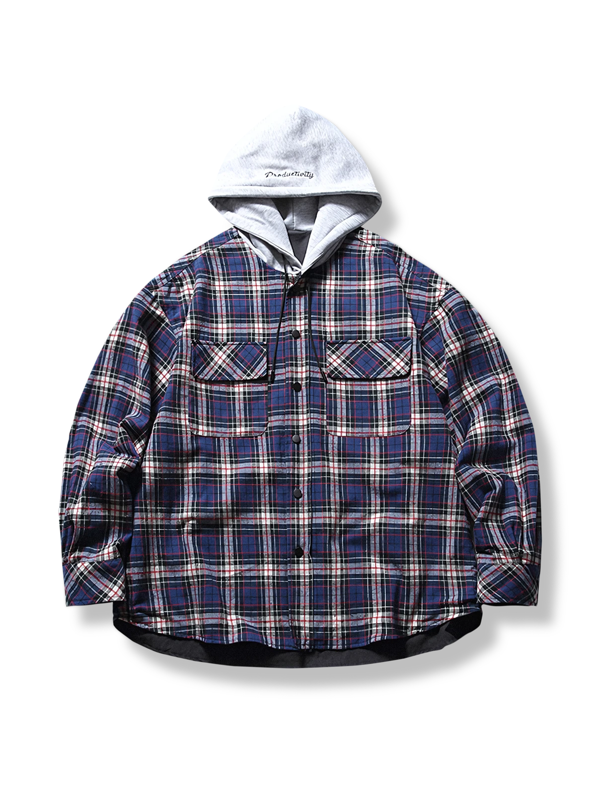 チェック柄フード付きジャケット