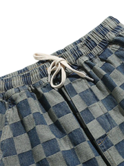 ビンテージチェッカーボードデニムショーツ