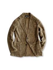 チェック柄コットンリネン混紡スーツジャケット