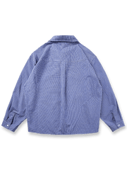 製品画像: Cityboyスタイルのマイクロチェック柄長袖シャツの全体像
詳細画像: マイクロチェック柄とボタンディテール