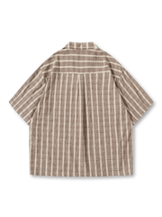シティボーイ 水洗ストライプ ワイドシャツ