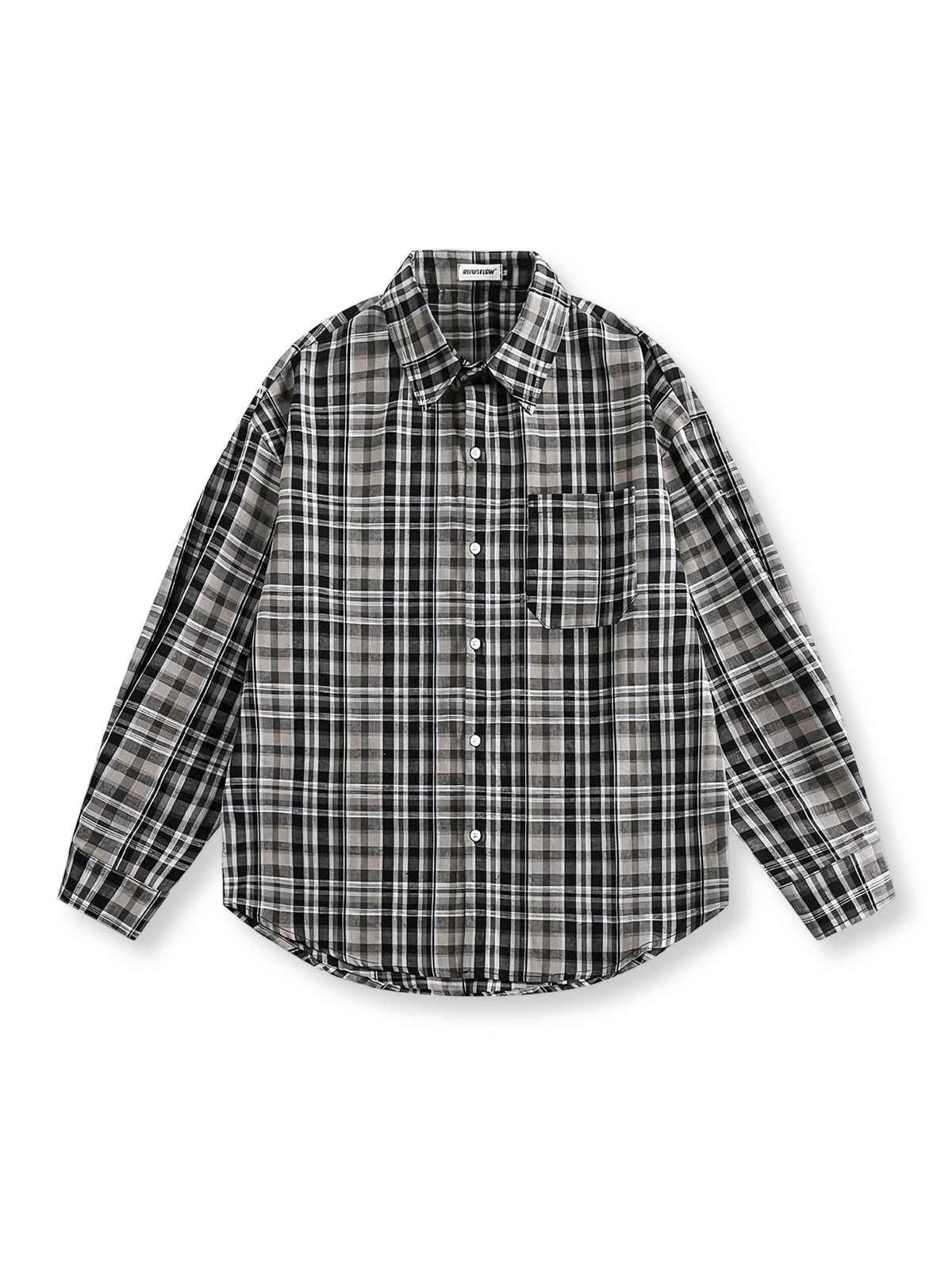 アメリカンヴィンテージ風のチェック柄が特徴のコットン長袖シャツ。