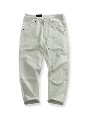 ヴィンテージスタイルとパッチワークが特徴の木こり風ワークパンツ