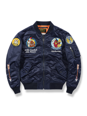 20世紀中頃の米軍パイロット制服をイメージした多色刺繍入りナイロンジャケット。