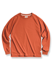 クラシック無地のクルーネック長袖Tシャツ、四色展開