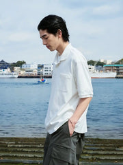 クラウドタッチ平編みニットポロシャツ