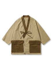 伝統的ノラギと配色ポケットが特徴の撥水コットンジャケット