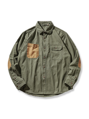 カラーブロックポケット 長袖シャツ