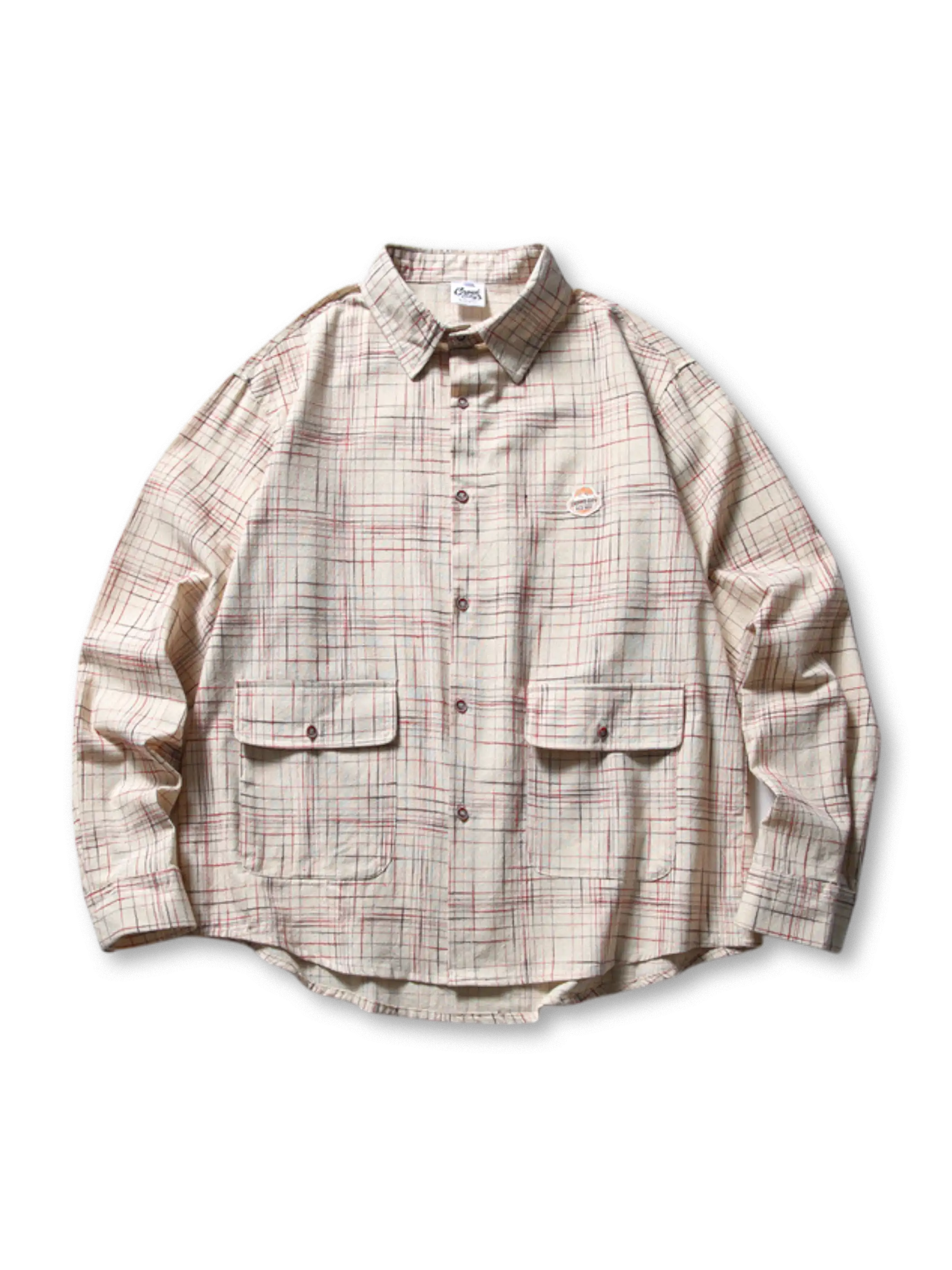 多色格子柄とパッチポケットが特徴の伝統的アメリカンワークシャツ