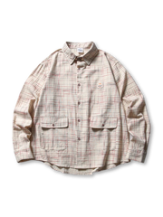 多色格子柄とパッチポケットが特徴の伝統的アメリカンワークシャツ