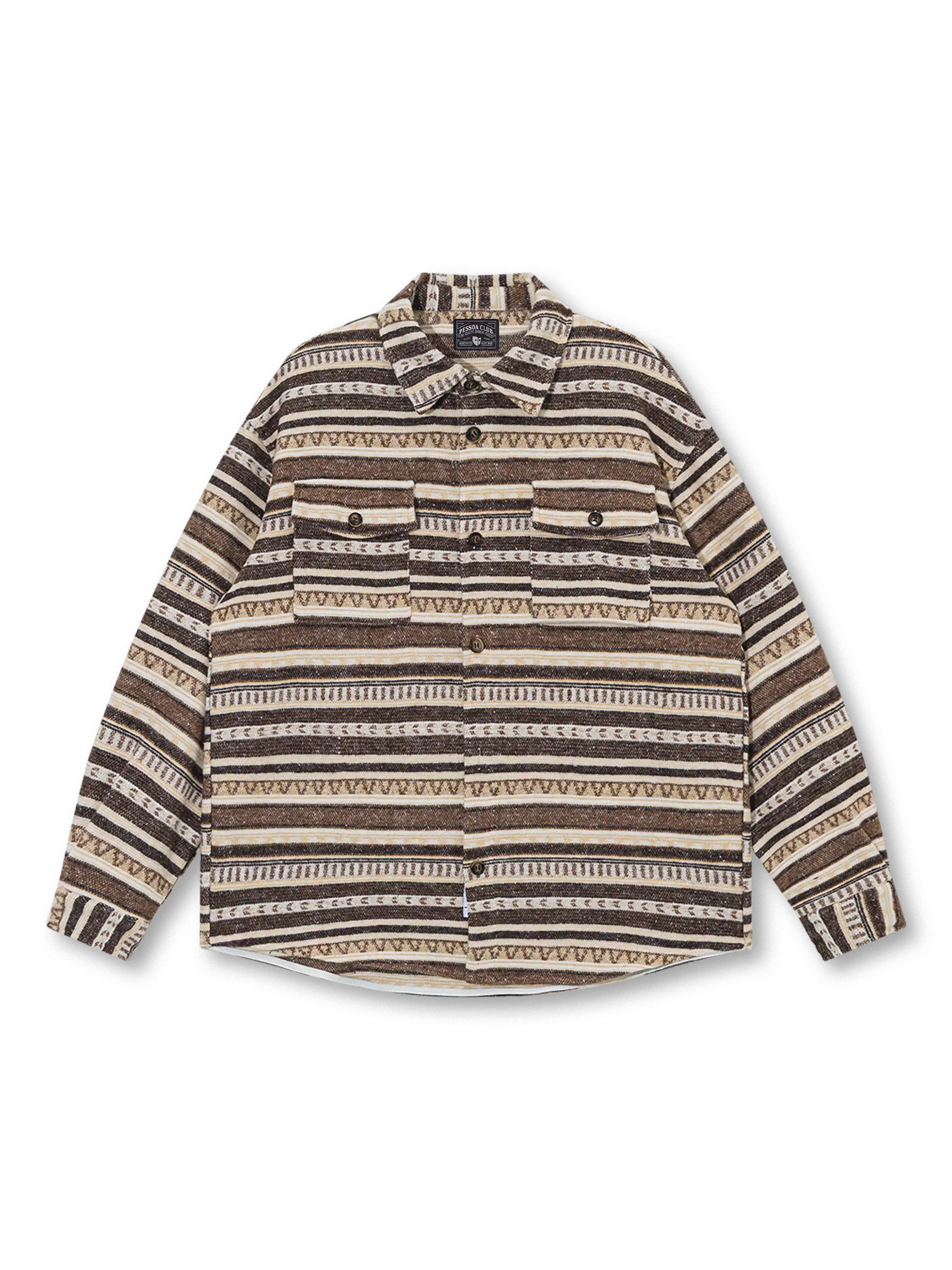 カラーブロック切替キューバシャツ画像