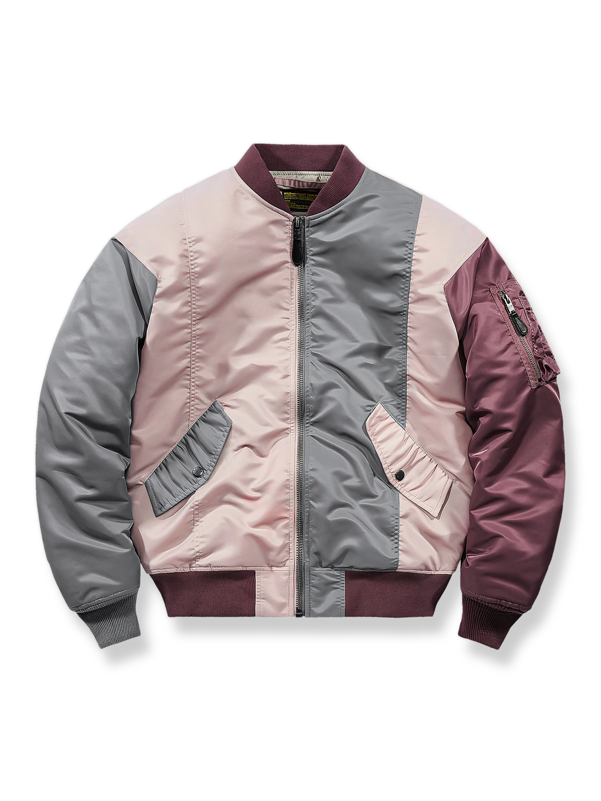 カラーブロックパッチワークのMA-1フライトジャケット