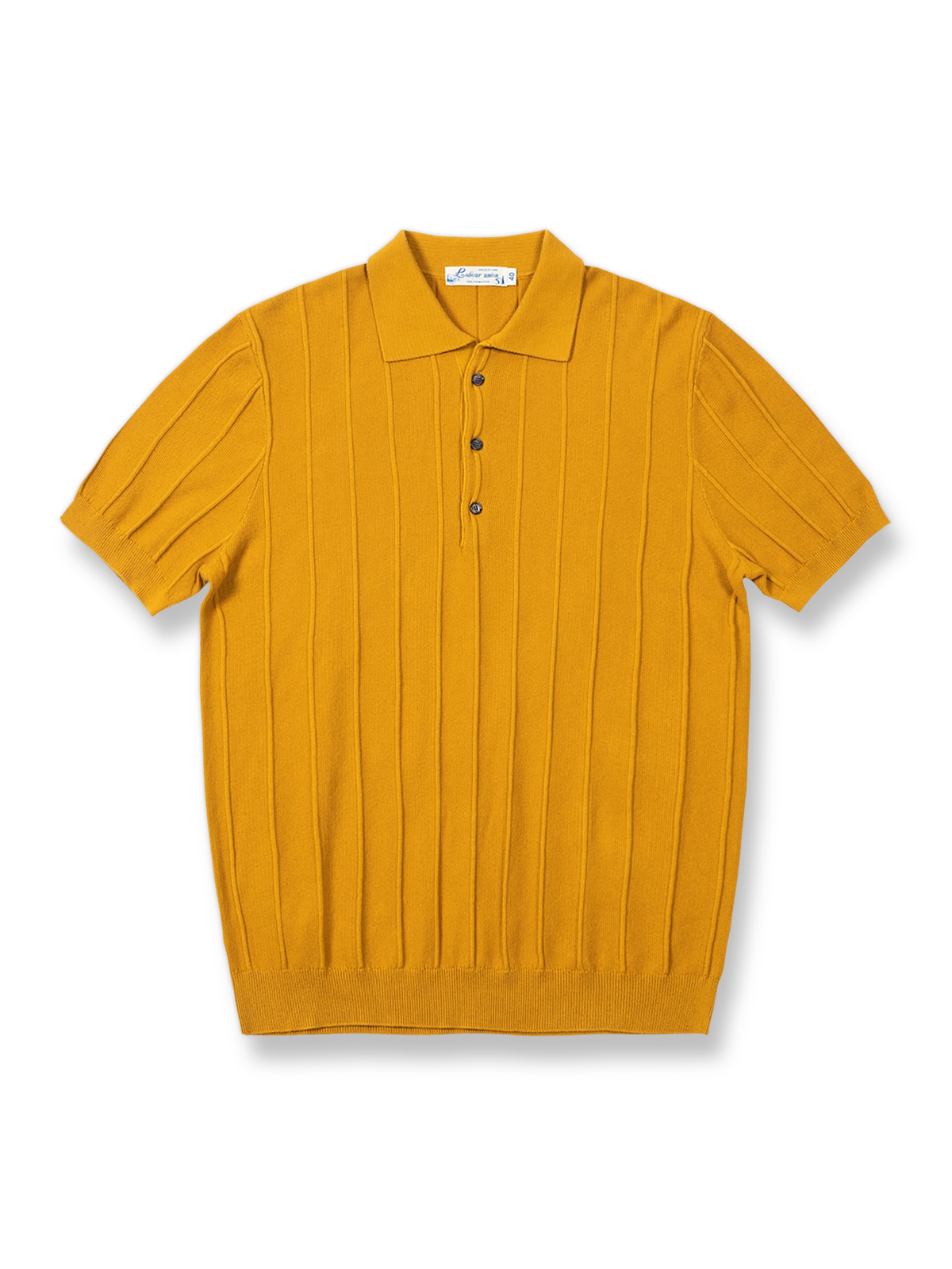 精梳綿とジャカード織りが特徴のシェルボタン付きポロシャツ