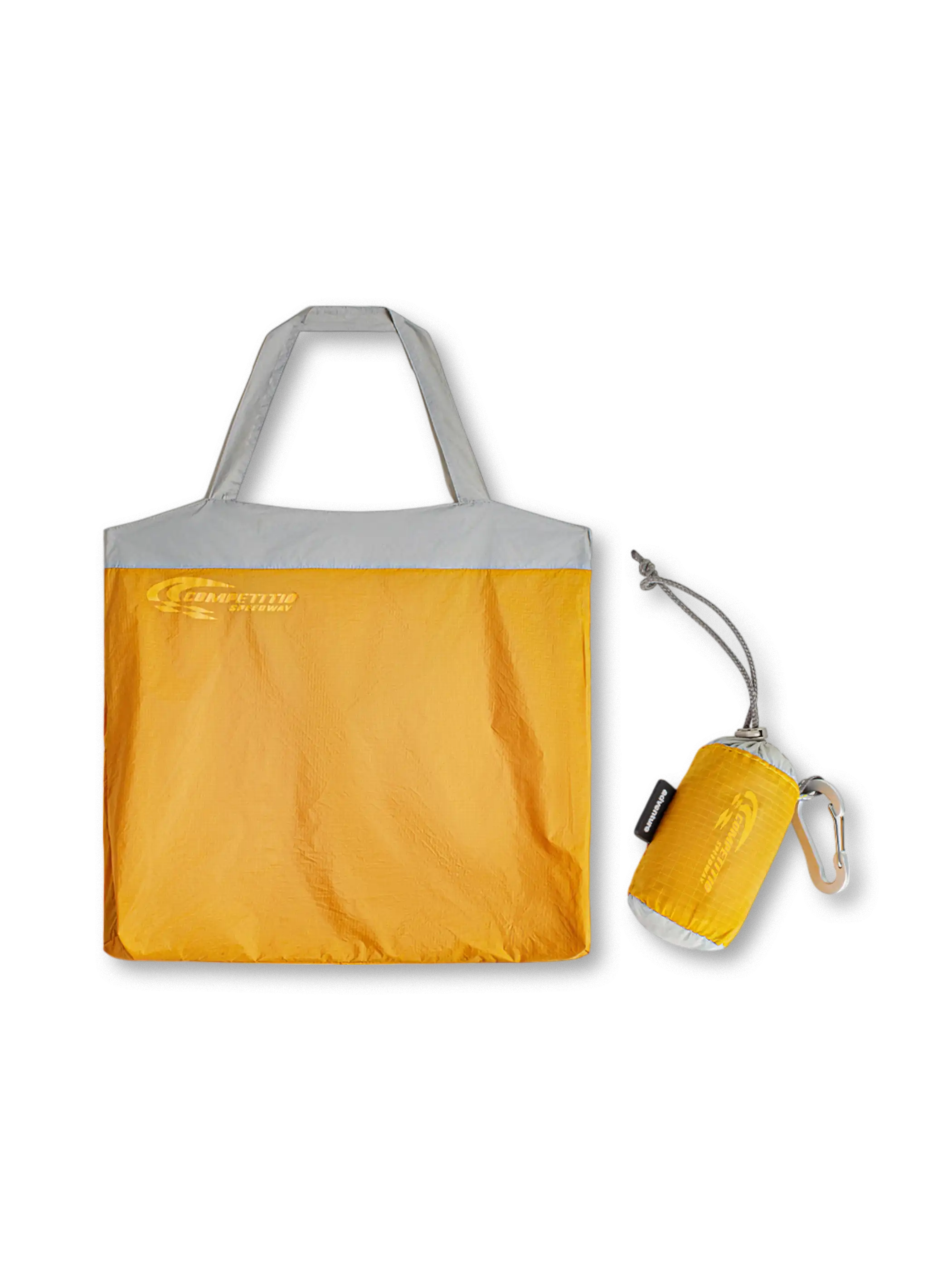 軽量で折りたためる70Dリップストップナイロン製15L容量トート、防水加工とダブルストラップ付き