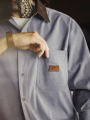 コントラストカラー 長袖シャツ