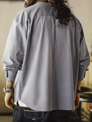 コントラストカラー 長袖シャツ