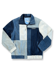 パッチワークとカラーブロックが映えるデニムジャケット