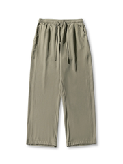 涼感アイスシルク素材とリラックスフィットが特徴のストレートパンツ