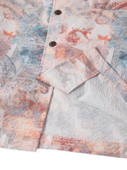 クーリングテクノロジー シアサッカー総柄キューバカラー半袖シャツ