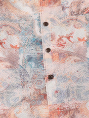 クーリングテクノロジー シアサッカー総柄キューバカラー半袖シャツ