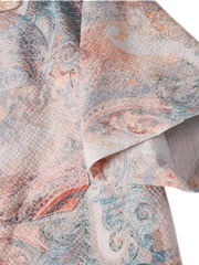 クーリングテクノロジー シアサッカー総柄キューバカラー半袖シャツ