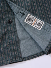 コーデュロイ風 ストライプ ワークシャツ