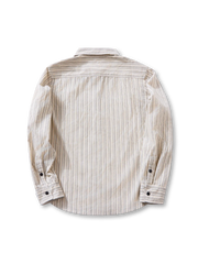 コーデュロイ風 ストライプ ワークシャツ