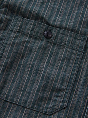 コーデュロイ風 ストライプ ワークシャツ