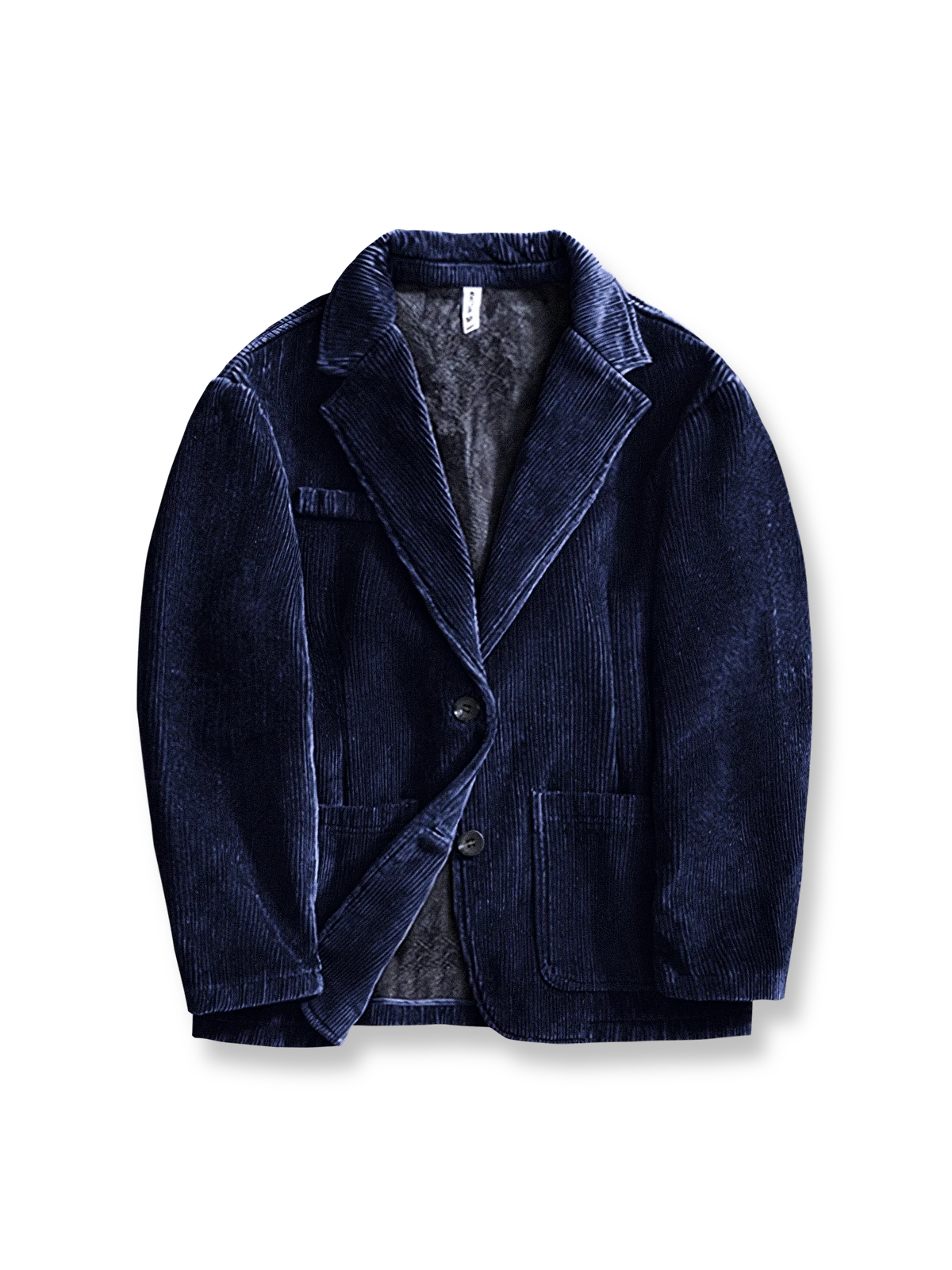 コーデュロイ素材とフリース裏地を備えたカジュアルブレザー