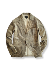 全綿コーデュロイ素材のレトロストライプジャケットスーツのイメージ。