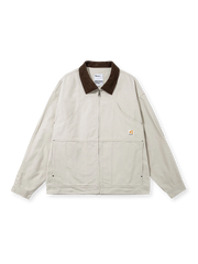 襟にコーデュロイ切替が入ったワークテイストのツイルコットンジャケット