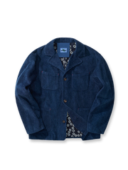 コーデュロイ藍染めワークジャケット。